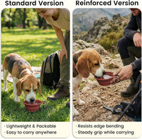OHMO Collapsible Dog Bowls for Pet Travel, Coral&Brick Red - Steel 2x12oz / Erythrinus&Coral - image 4