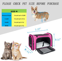 Soft Sided Carrier for Small Medium Cats Dogs - 17.0"L x 11.0"W x 11.0"H / Magenta - image 4