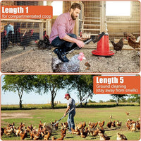 Esmorah 10 Inch Large Metal Chicken Poop Scooper for Sand & Coop Cleaning - Long Sifting Shovel with 24"-68" Adjustable Handle, 5 Lengths Heavy Duty Stainless Steel