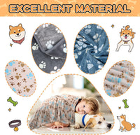 Rezutan Blanket for Large Dogs & Cats Soft Reversible Cute Paw 40"x31" – Essentials for Dogs - Gray/Blue/Beige(pack of 3) / Large,41x31inch - image 3