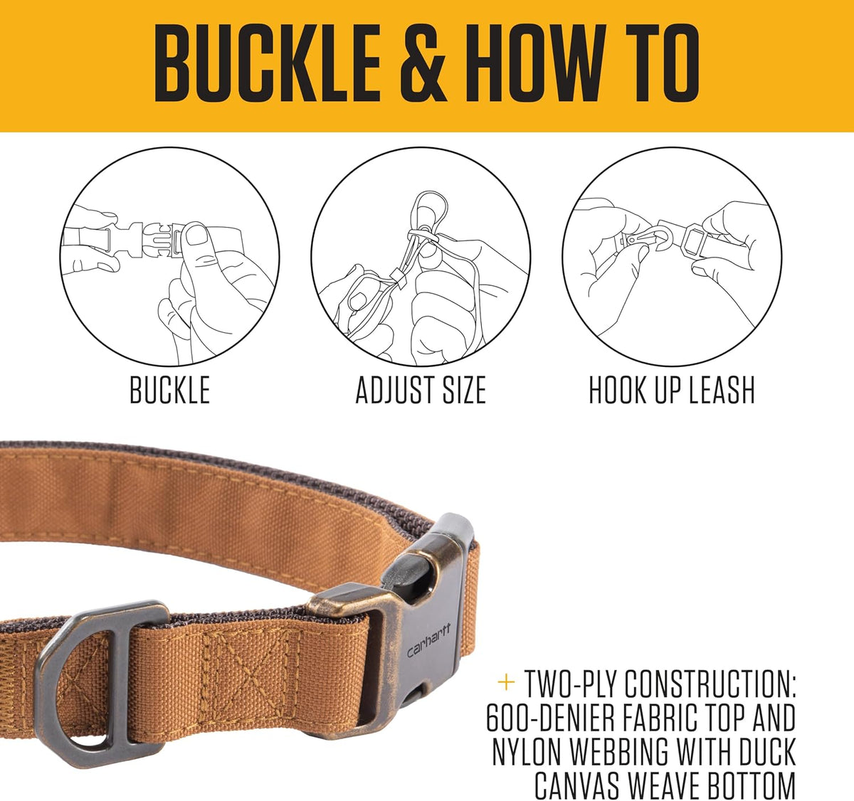Carhartt Field Nylon Dog Collar Industry Red Medium – Essentials for Dogs - Gravel / Large - image 3
