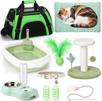 Eccliy 10 Pcs Kitten Starter Kit for Indoor - Classic / Medium / Green White