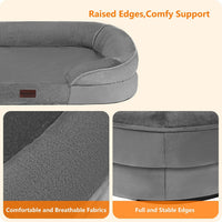 Orthopedic Waterproof Medium Dog Bed Sofa, Gel Memory Foam, 36" – Essentials for Dogs - Medium Grey / Medium(36 x 25.5 x 6 inch) - image 4