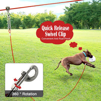 Dog Runner for Yard, Outdoor Dog Run - Red / 100FT+15FT - image 3