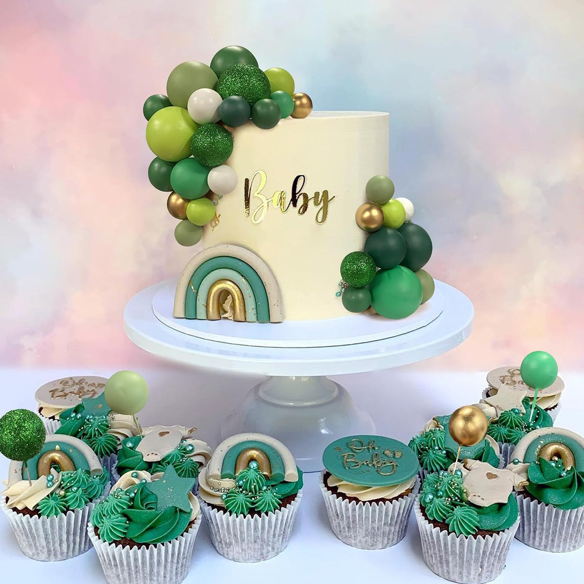 RASSLISA ball cake toppers, 56 plastic pearl balls in three sizes for cake decorating - view 24