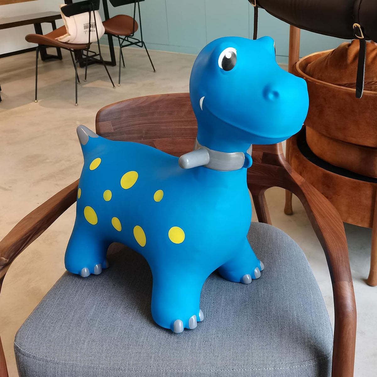 HotMax Bouncy Horse, Dinosaur Hopper Toys for Kids - Blue Dinosaur - image 4