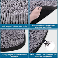 Snuffle Mat for Dogs, 17" x 21" Dog Snuffle Mat Interactive Feed Game for Boredom, Encourages - Black - image 4