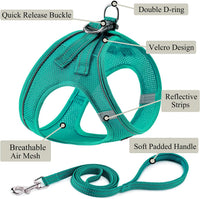 Dog Harness with Leash Set, Step-in Adjustable Puppy Pet Vest - Forest Green / XS(Chest:12"-14") - image 2
