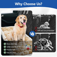 Thickened Dog Bed for Car Back Seat, Upgraded Bottom Non-Slip - Yellow-white - image 4