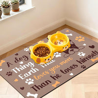 Pet Feeding Mat for Floors Cat Food Mat Waterproof Dog Food Mat - 20"L x 12"W / Brown