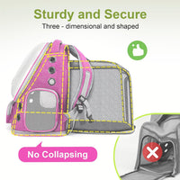 Cat Backpack Carrier, Breathable Cat Carrier Large Space Bubble Pet Backpack for Kitty Small Dog up - Square Expandable- Pink - image 4