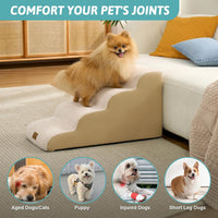 COZY KISS Dog Stairs for Small Dogs - Beige / 4 / 15.7x28.3x15.7 inch - image 3