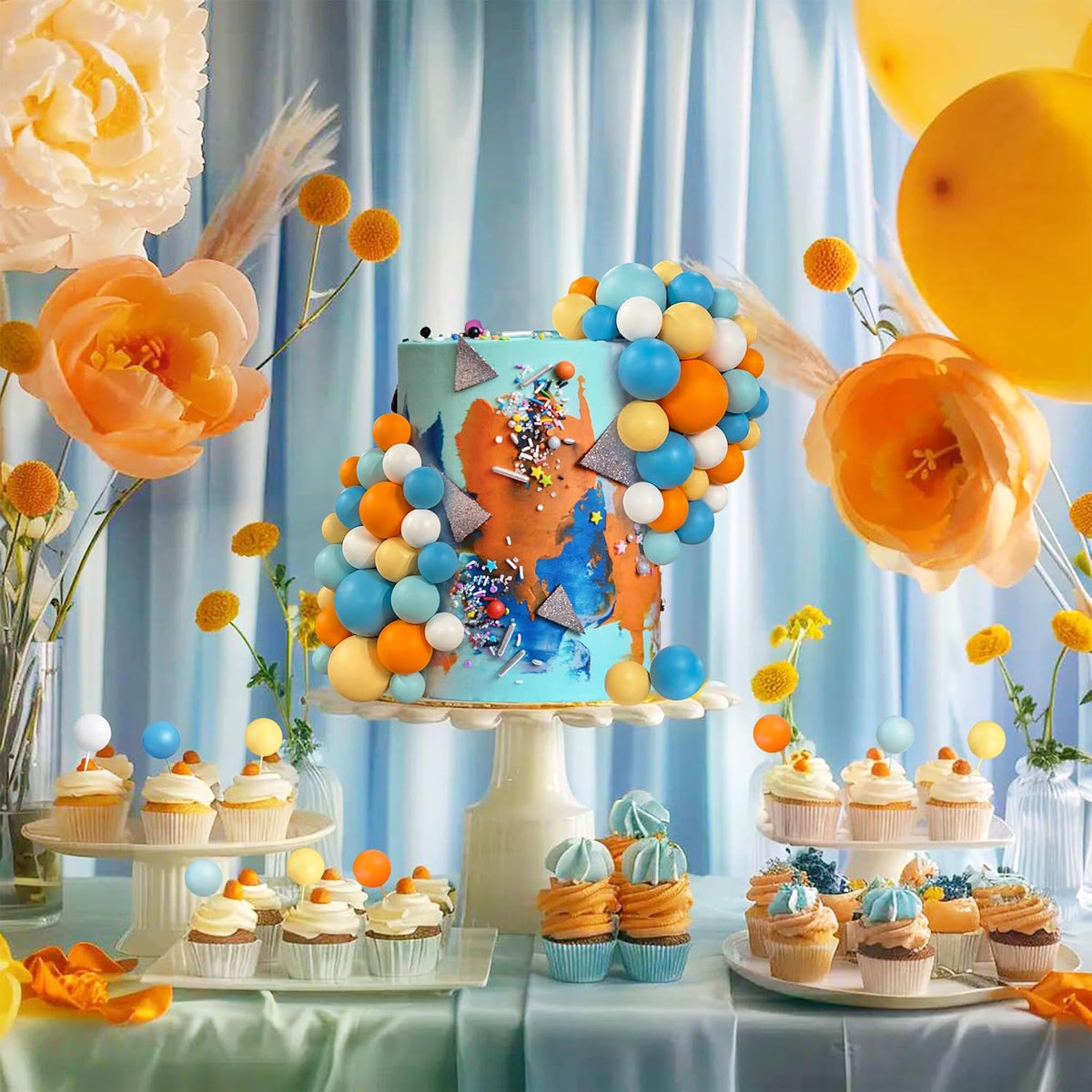 RASSLISA ball cake toppers, 56 plastic pearl balls in three sizes for cake decorating - view 22