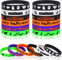 JUNEBRUSHS 24pcs Halloween Silicone Bracelets - Halloween Style