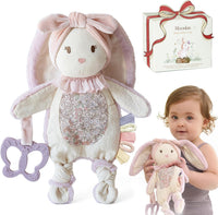 Moonkie Baby Lovey with Silicone Teether - Pink