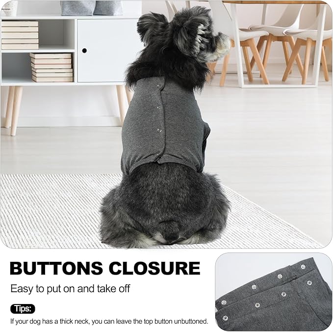 IDOMIK Dog Recovery Suit, Dog Surgery Recovery Suit Front Legs, Comfy Joint Leg Sleeves After Surgery, Elbow Braces Protector for Leg Injuries & Joint Pain, Cone Collar Alternatives,Grey,M