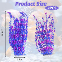23" Tall Aquarium Plastic Plants - Purple（style A） - image 2