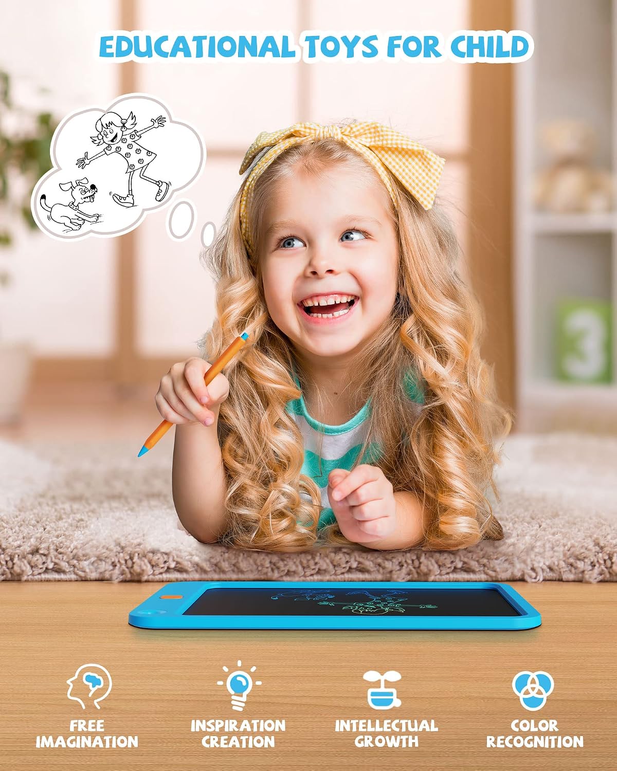 LCD Writing Tablet 10 Inch - Blue / 10inch - image 3