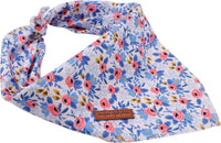 Dog Bandanas 1PC Washable Cotton Triangle Dog Scarfs for Small Medium - Small / Blue Flower - image 2