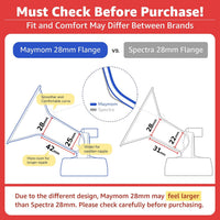 Maymom Pump Parts Compatible with Spectra S1 S2 9 Plus Breastpump - 28mm Flange - image 2