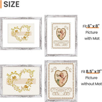 upsimples 50x70cm Puzzle Frame, Wall Decor Frames - Rustic White / 8.5x11 - image 3