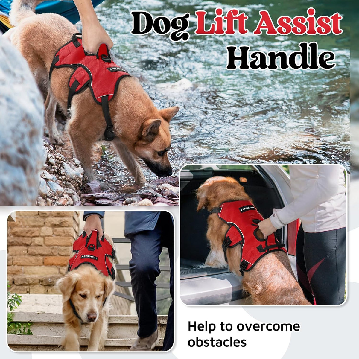 rabbitgoo Escape Proof Dog Harness for Large - Red / X-Large - image 3