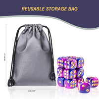 24 of Pack 16MM 6 Sided Dice Set, Two Colours D6 Game Dice Set - 16mm Purple and Blue - image 4