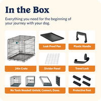 LifeStages by MidWest 36-Inch Double Door Crate, M-L Breeds - Single Door / Fits 24-inch Crate - image 3