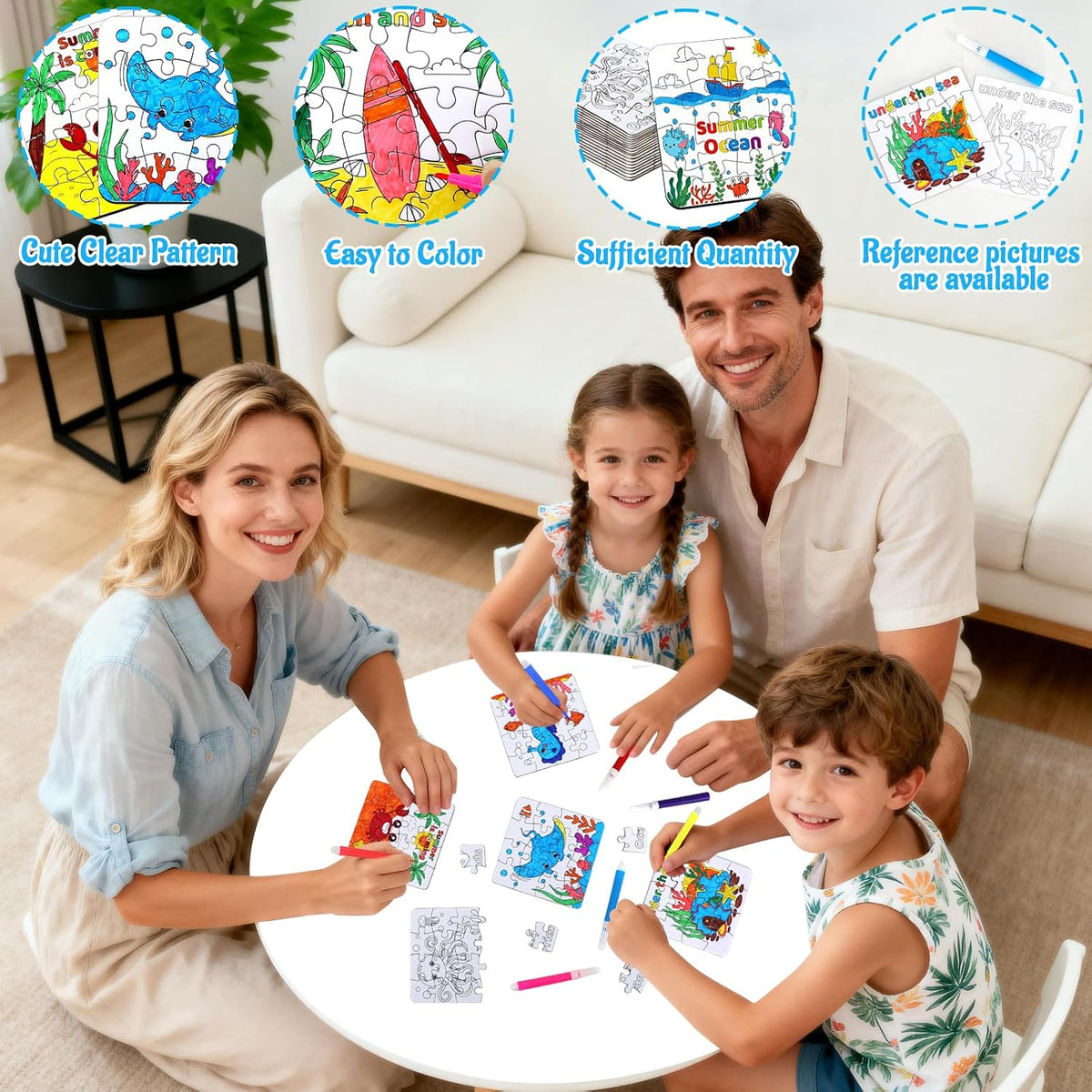 MUOUAKATE Christian Halloween crafts for kids, 24 blank coloring puzzle sets - view 34