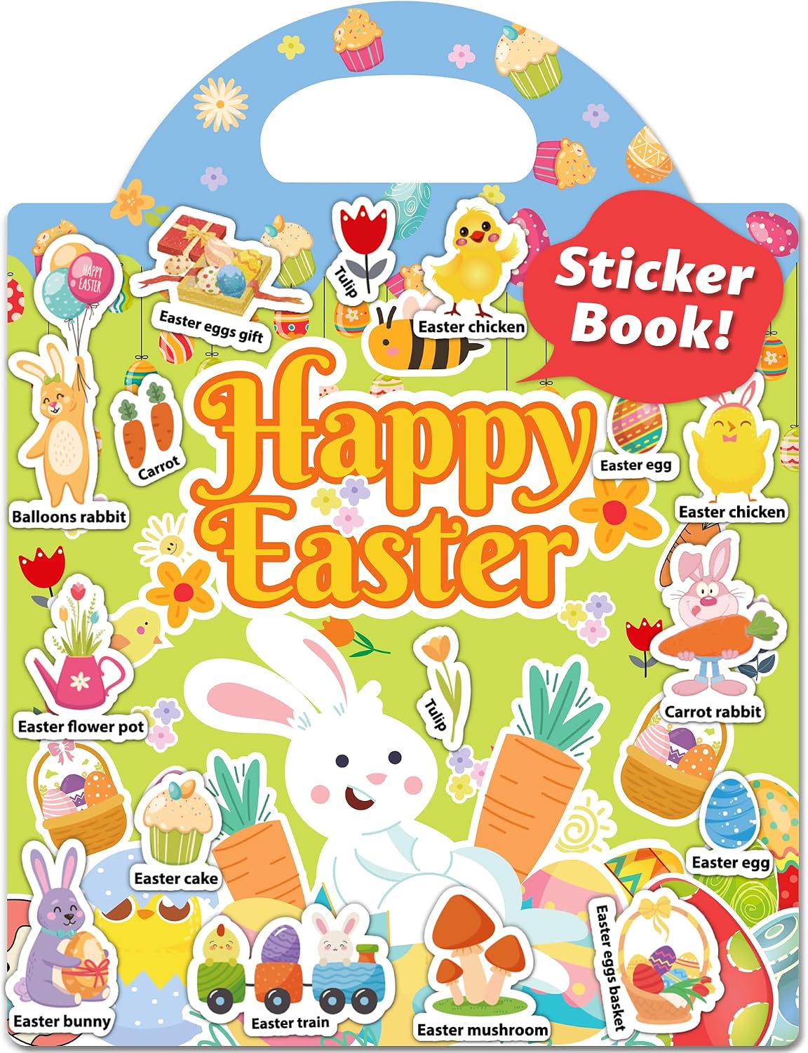 Walenced Reusable Sticker Book, Stickers for Kids - Easter