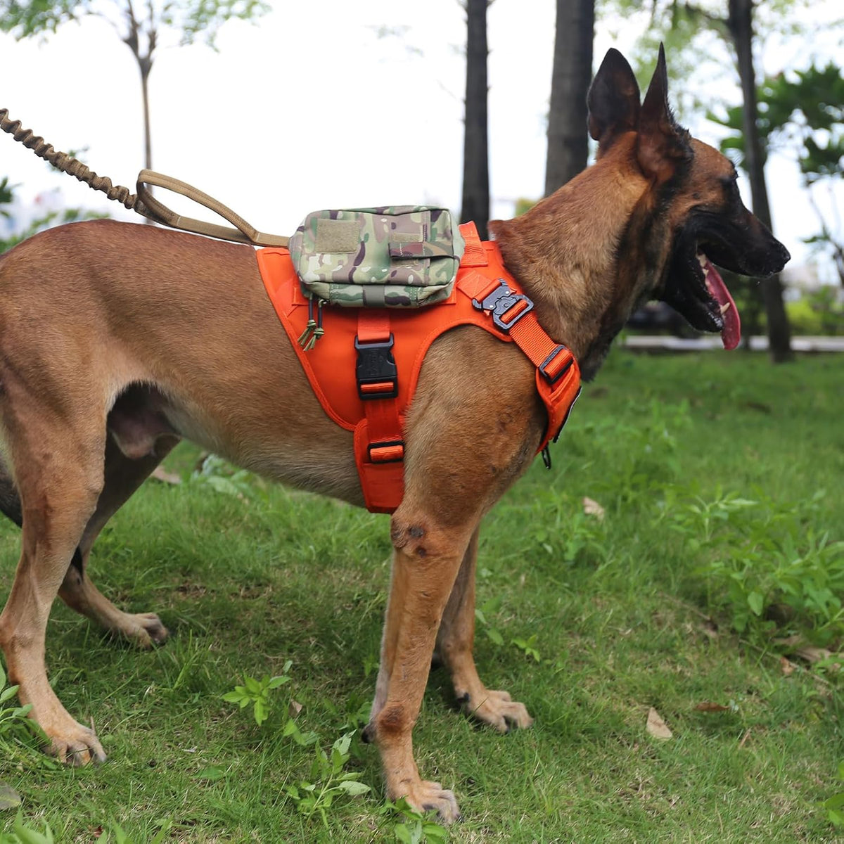 Tactical Dog Harness for Large Dogs, Reflective No Pull Dog Vest - Large (Pack of 1) / Orange - image 3