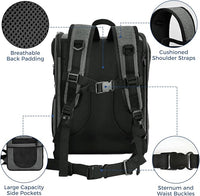 Apollo Walker Pet Carrier Backpack for 4-15lb Cats and Dogs, Puppies, Safety Features and Cushion Back Support | for Travel, Hiking, Outdoor Use (Gray)
