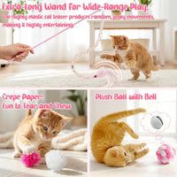 10-piece pink cat toy set with mice, bell balls, springs and crinkle balls - view 2