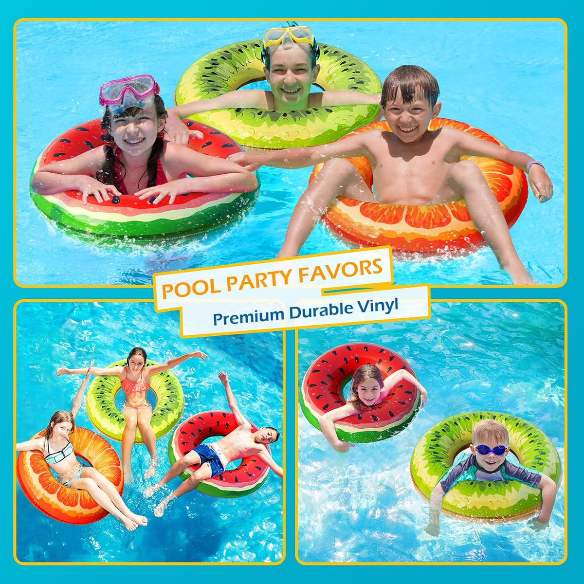 Jasonwell Inflatable Pool Floats Kids - Watermelon Red Orange Green / Large / 3 - image 3