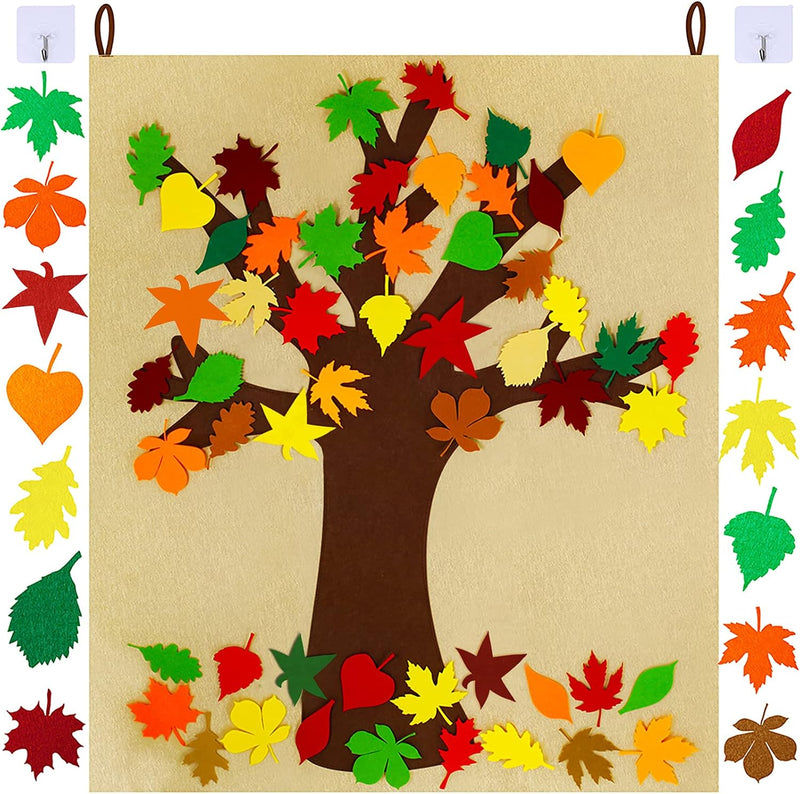 Supla Fall Tree of Thanks Craft Kit Felt Fall Tree Board with 52 pcs