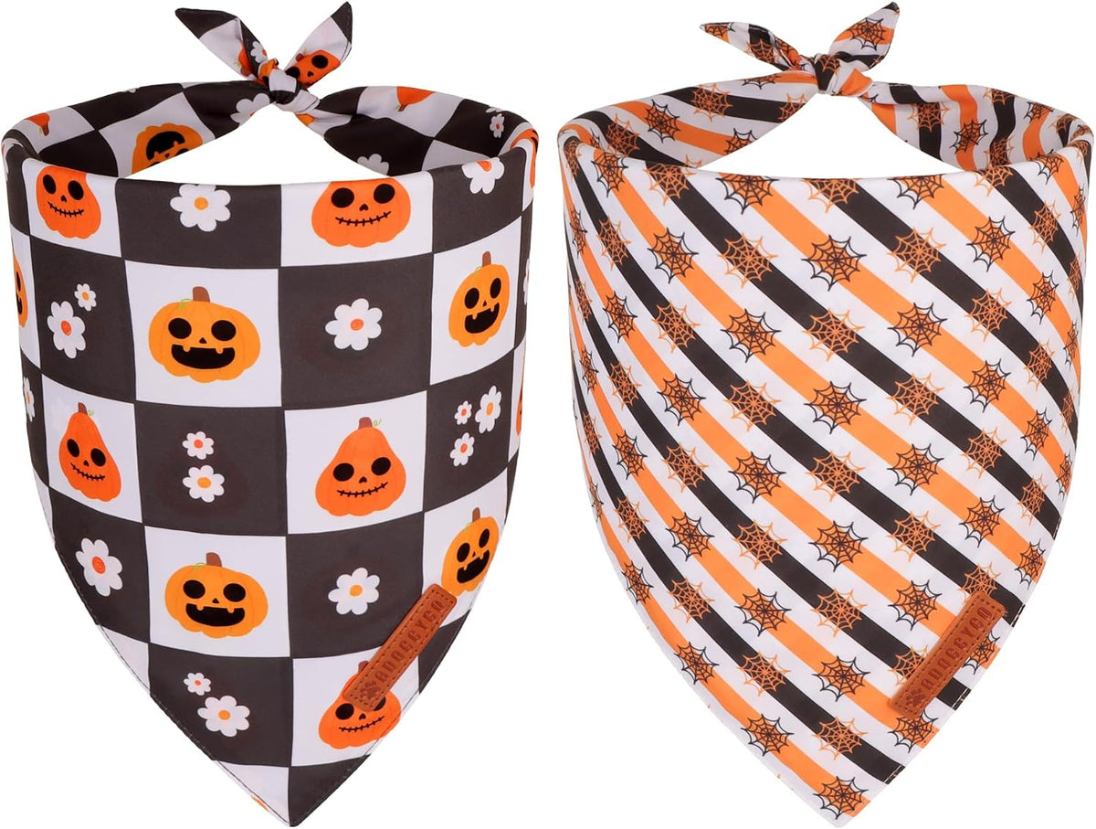 ADOGGYGO Pink Halloween Dog Bandanas Girl - Small / Halloween Checker