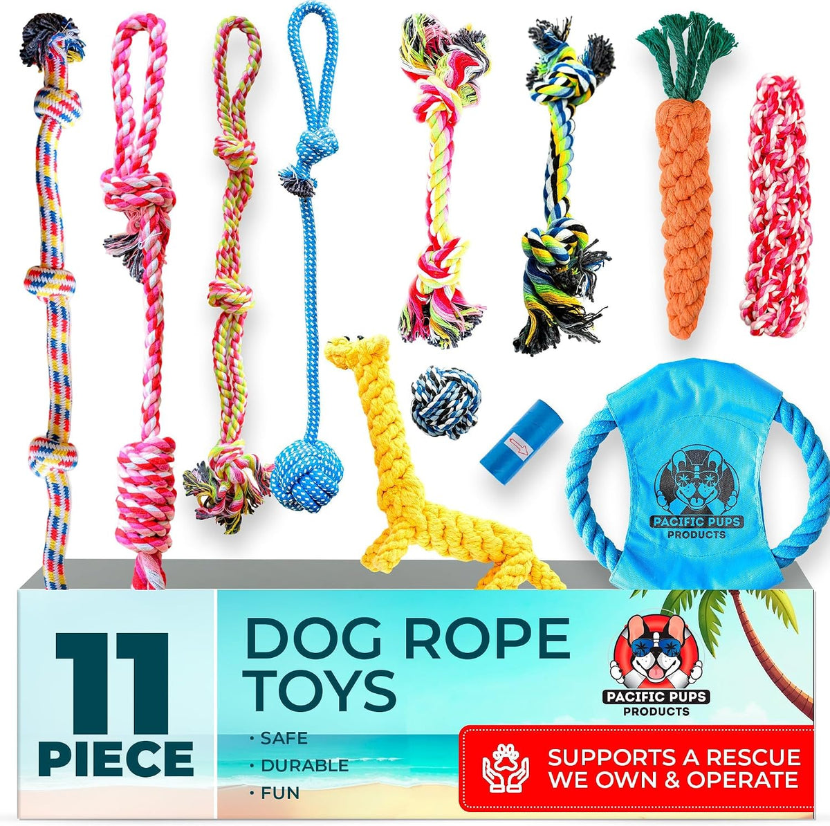 Pacific Pups Products Dog Rope Toys for Medium Dogs