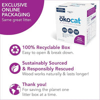 ökocat Less Mess Low Tracking Wood Clumping Cat Litter Mini- Pellets, Unscented, 18.6 pounds - Natural Ingredients, Stops Odor, Clumps Solid, 99% Dust Free, Great for Long-Hair Breeds