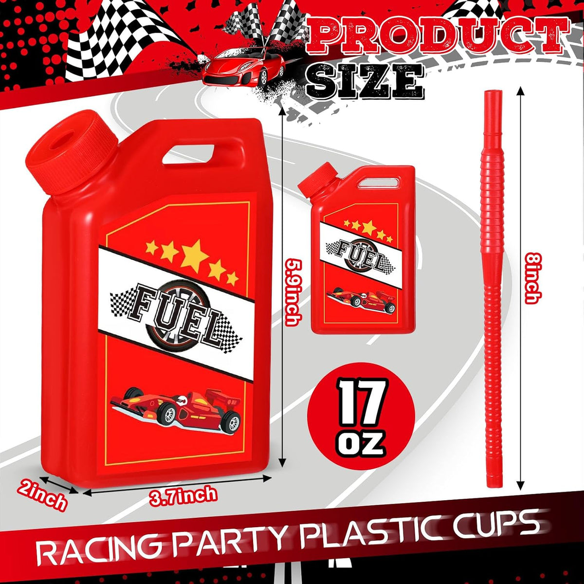 Mifoci 12 Pack Fuel Cups with Straw 11 Oz - 12 / 17 oz - image 2