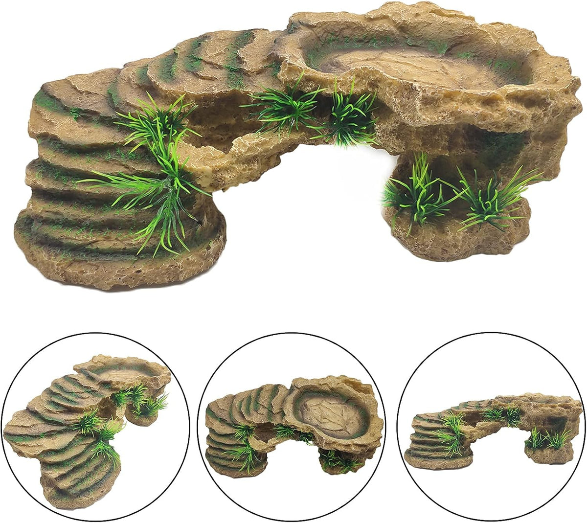 Turtle Basking Platform Rock Reptile Resting Terrace Resin Bearded - Small - image 3
