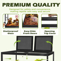 PROLEE 82 Gallon Bearded Dragon Tank - Black / 82 Gallon (48x19.5x19.5 Inch) - image 3