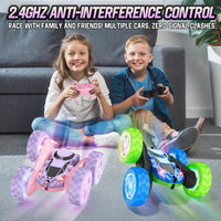 Hamdol Remote Control Car for Kids - Pink&purple / Glow (Headlights & Wheel Lights) - image 4