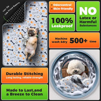 Hompet Washable Pee Pads for Dogs, 22"x14.5", 2-Pack Thick Heavy Absorbency Reusable Pee Pads Prevent Leakage Non-Slip, Pet Training Pads for Puppy Playpen, Crate, Potty, Floor, Bed, Sofa