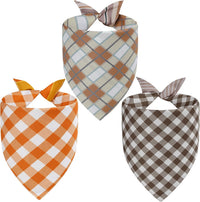 Fall Dog Bandanas Large 3PCS - 26-OBB plaid / Small