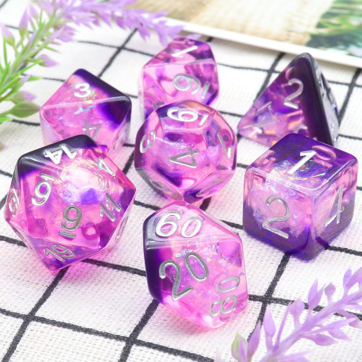 Haxtec Light Green DND Dice Set - Purple - image 2