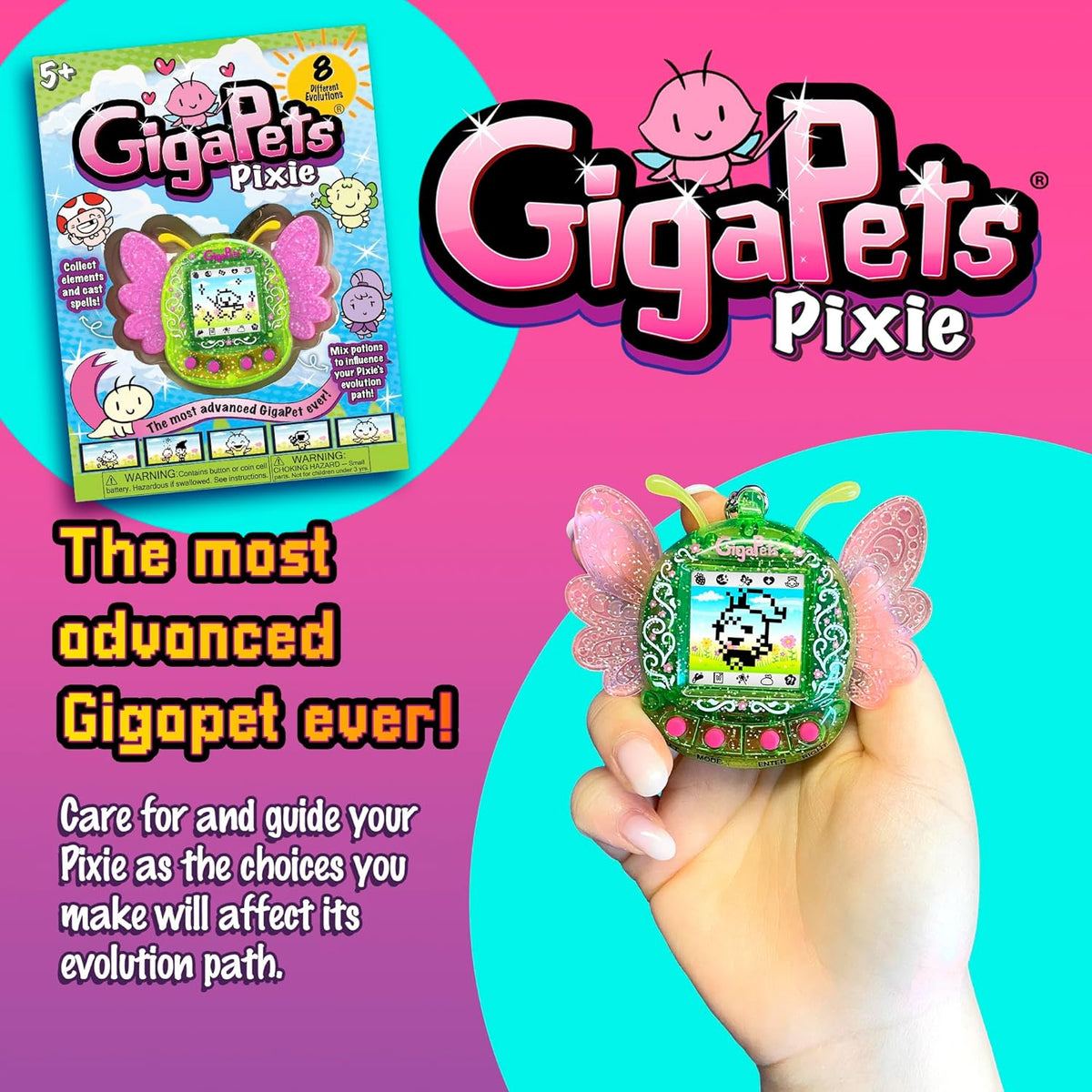 Giga Pets Interactive Digital Pet Toy, Boys & Girls, Ages 6+ - Pixie Green - image 2