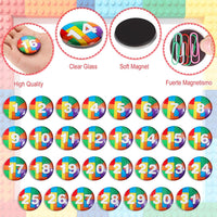 Tellegloww 1-31 magnetic calendar numbers in dark rainbow glass - view 21