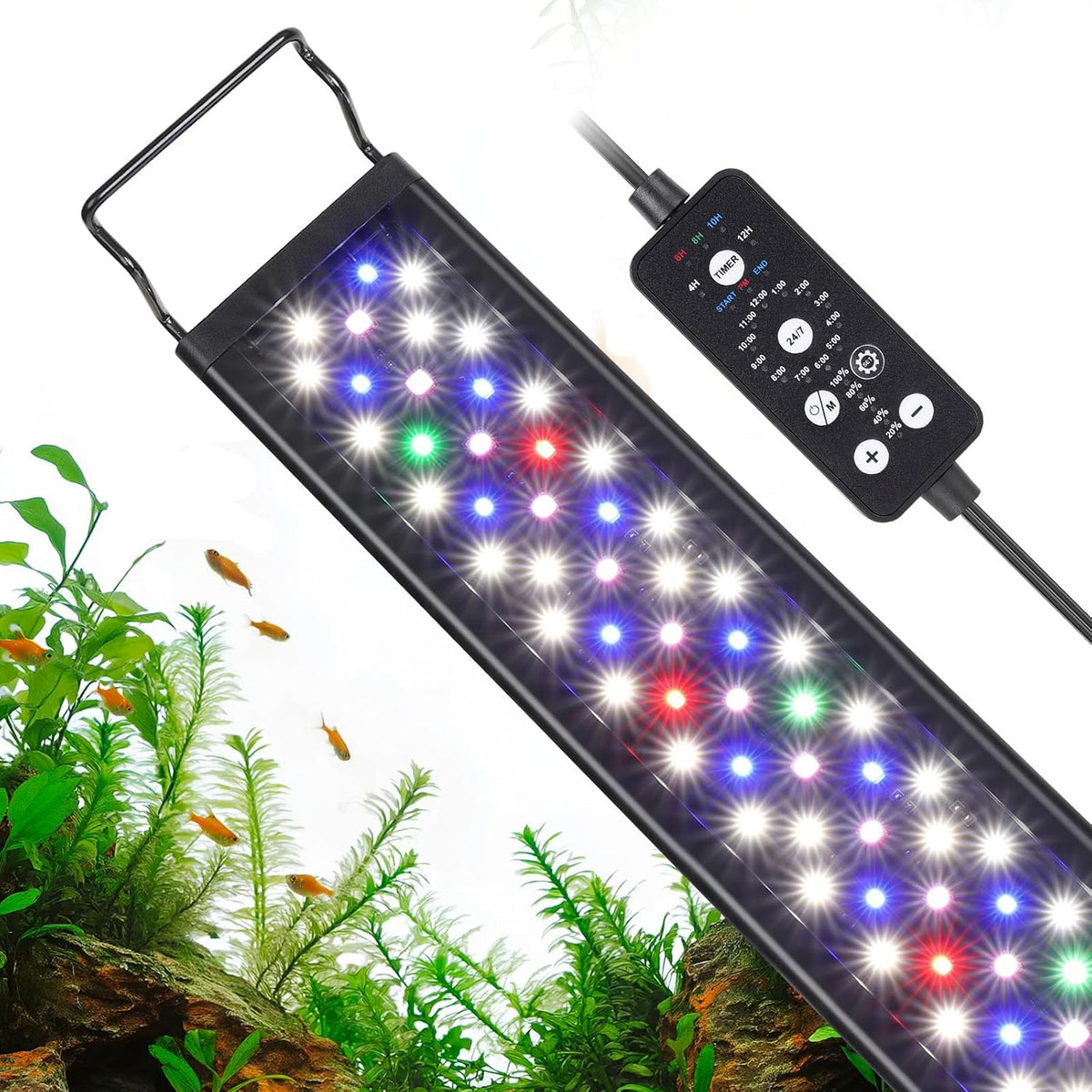 hygger 18W LED Aquarium Light, Sunrise Sunset Mode - 18"- 24" (18W)