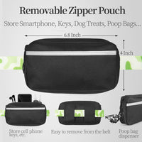 Hands Free Dog Leash with Zipper Pouch - white-green mix / Large - image 2