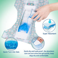Pet Soft Dog Diapers Female, Disposable Female Dog Diaper - Green Flower / Medium(12Pcs) - image 3